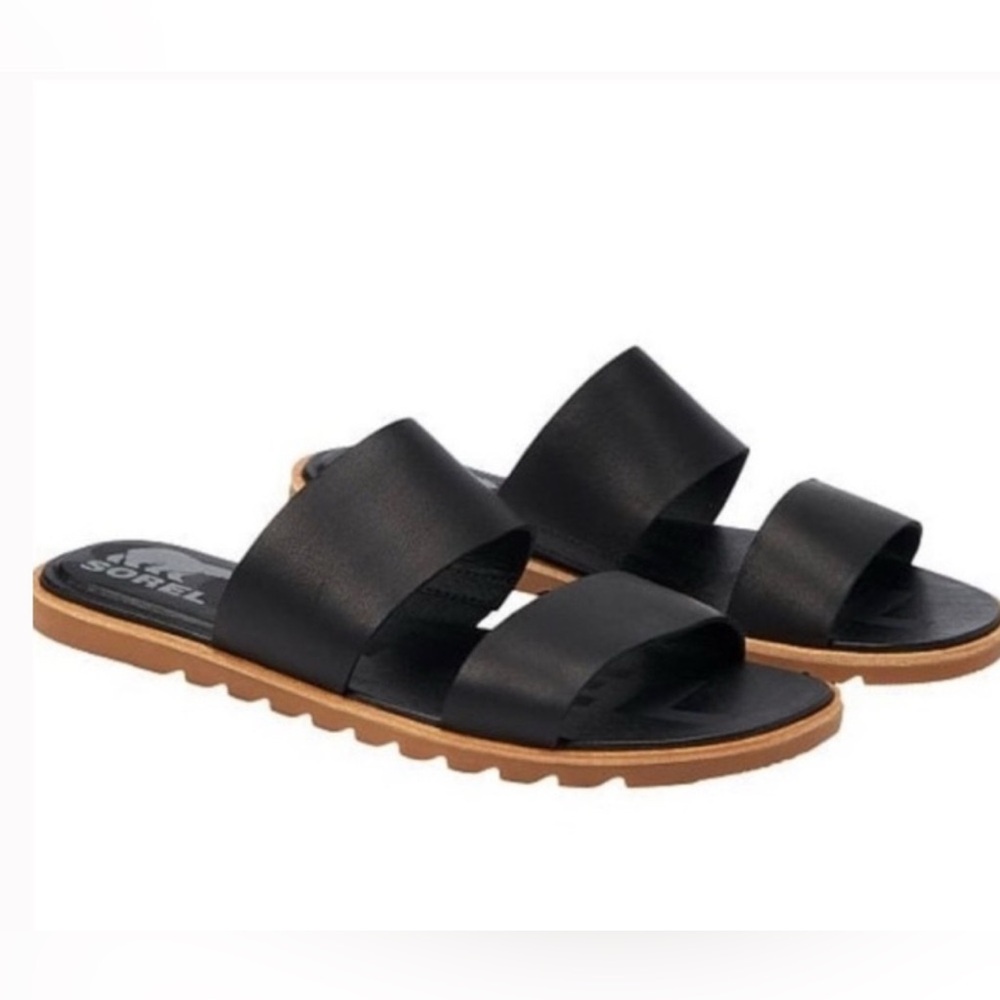 Sorel Ella II Slide Black Sandals Women’s size 8.5